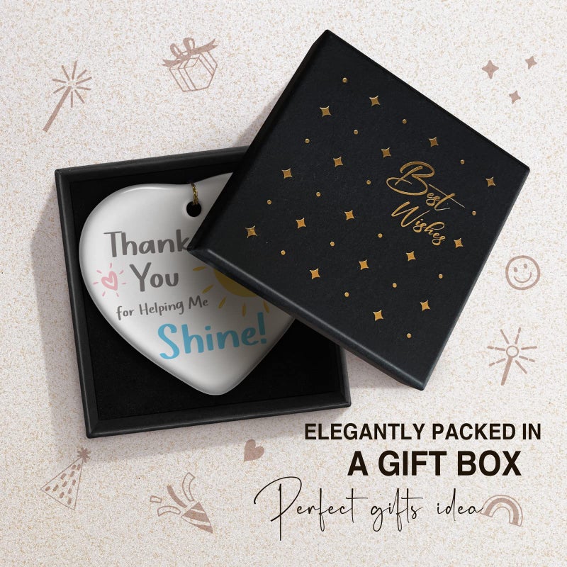 YZEXEZY Thank You Appreciation Gifts-Thank You for Helping Me Shine Ornament -Gratitude for Teacher Friends Coworker Caregiver Boss Family with Gift Box - Image 3