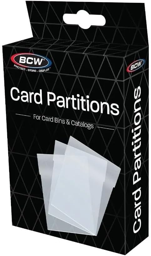 BCW Clear Partitions  12 Pack  Compatible With Card Bins  6 Drawer Catalog  Trading Card Storage  Organization  Durable Divider System for Protection  Bin Partitions Dividers - Image 1