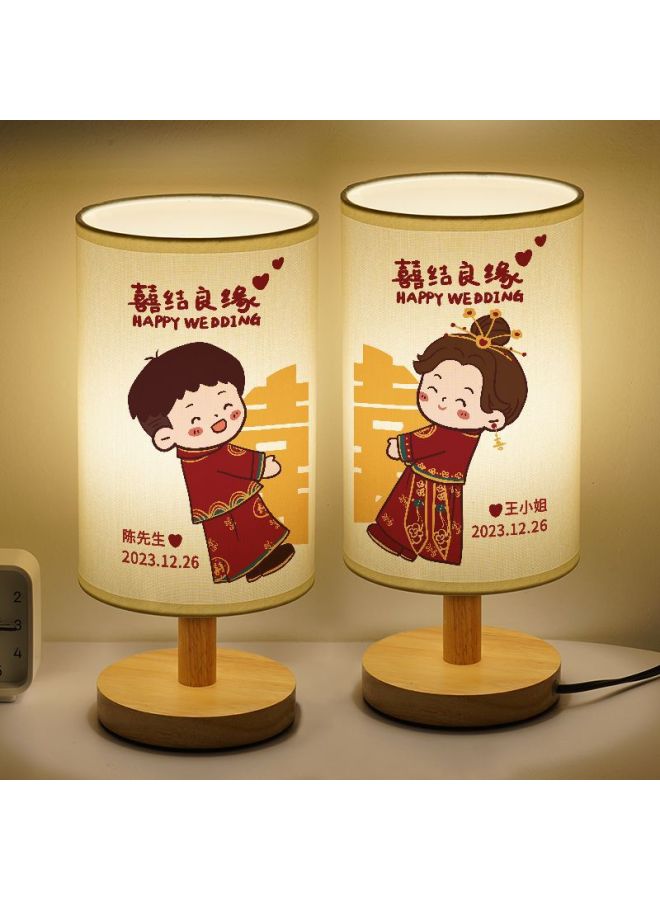 Wedding Gift Nightlight Engagement Decoration LED Lamp Wedding Bedside Lamp For Girlfriends-Color:Boys Like-customized Warm Light 3 Watt-led Light-standard  - Image 1