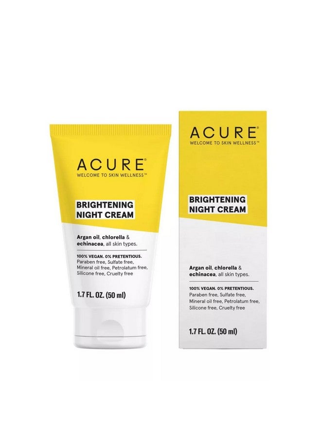 أكيور كريم ACURE الليلي المشرق - كريم مرطب ليلي للوجه والرقبة - تركيبة نباتية 100% مع زيت الأرغان والكلوريلا والإكيناسيا - ترطيب لجميع أنواع البشرة - 1.7 أونصة سائلة