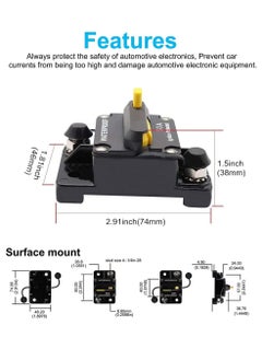 KASTWAVE 50 AMP Car Inline Circuit DC Breaker 12V,12V-48V 50A Car Audio Inline Circuit Breaker Fuse Holder with Manual Reset, Auto Circuit Breaker Fuse Holder for Car Audio Solar Inverter System Protection  - Image 2