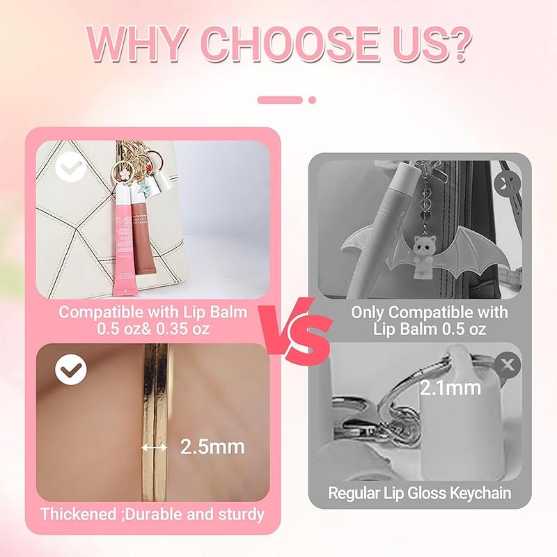 Lip Gloss Keychain for Summer Fridays 0.5 Oz Lip Balm keychain, lip gloss keychain, valentines day gifts（No Lip Balm） - Image 4
