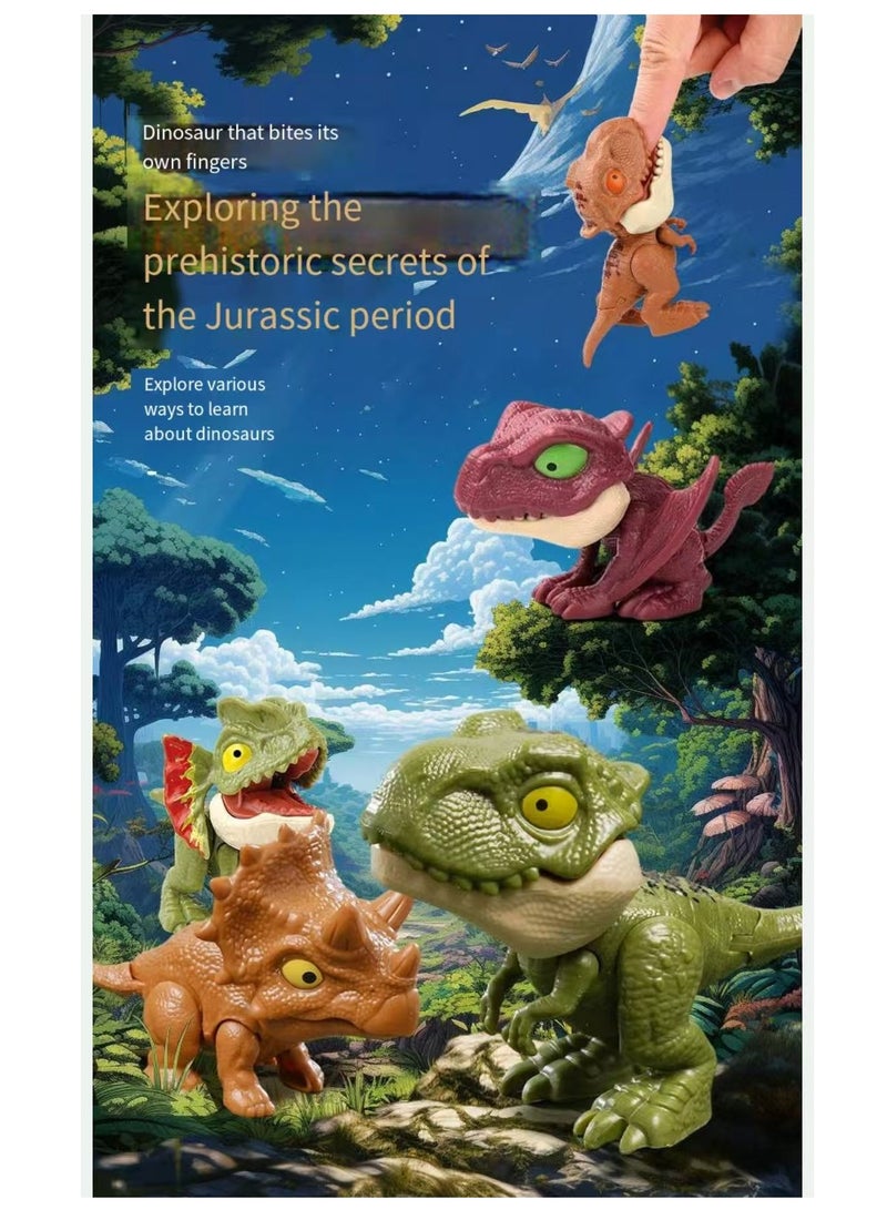 10PCS Biting Finger Dinosaurs Toy, Dinosaurs Collectibles for Display, Fun Snap Squad Dino Toys, Jurassic World Dinosaur Toys, for 3+ Year Old Kids Birthday Gift Dino Party Gift Decorate for Kids - Image 5