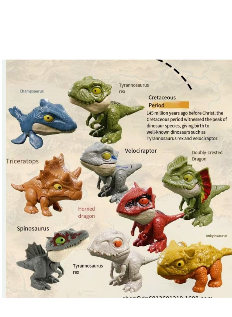 10PCS Biting Finger Dinosaurs Toy, Dinosaurs Collectibles for Display, Fun Snap Squad Dino Toys, Jurassic World Dinosaur Toys, for 3+ Year Old Kids Birthday Gift Dino Party Gift Decorate for Kids - Image 2