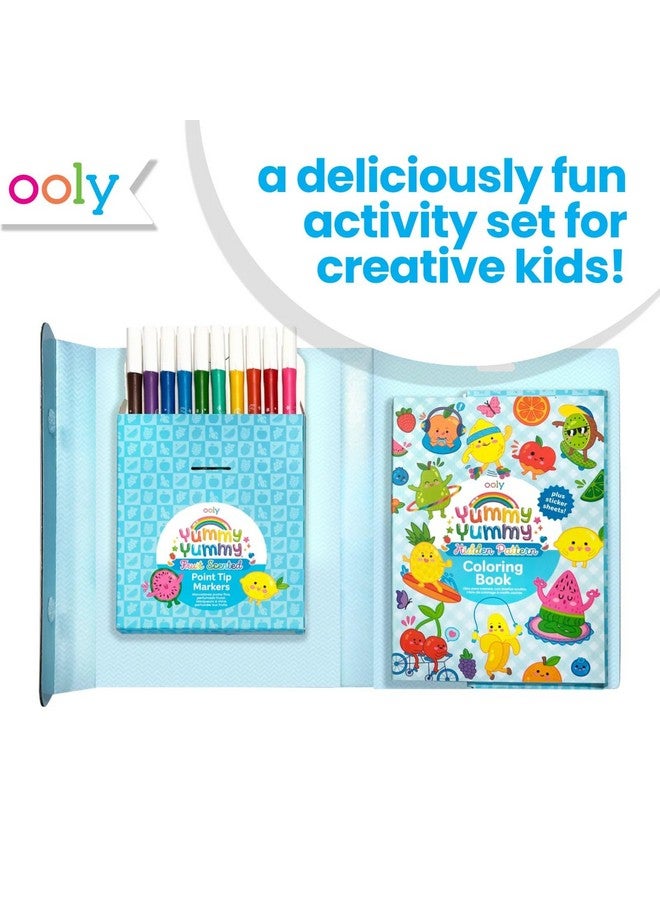 Ooly Yummy Yummy Coloring Kit Includes 10 Scented Markers, Over 100 Scented Stickers, and 30 Pages of Hidden Pattern Coloring Book, Perfect Airplane Travel Set and Creative Play - Image 3