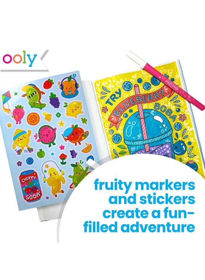 Ooly Yummy Yummy Coloring Kit Includes 10 Scented Markers, Over 100 Scented Stickers, and 30 Pages of Hidden Pattern Coloring Book, Perfect Airplane Travel Set and Creative Play - Image 4