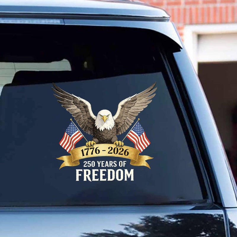 Nouiroy 250 Years America Car Decal,250th Anniversary The Independence of USA Sticker USA Patriotic Vinyl Decal Bumper Sticker for Car Windows (Bald Eagle) - Image 3
