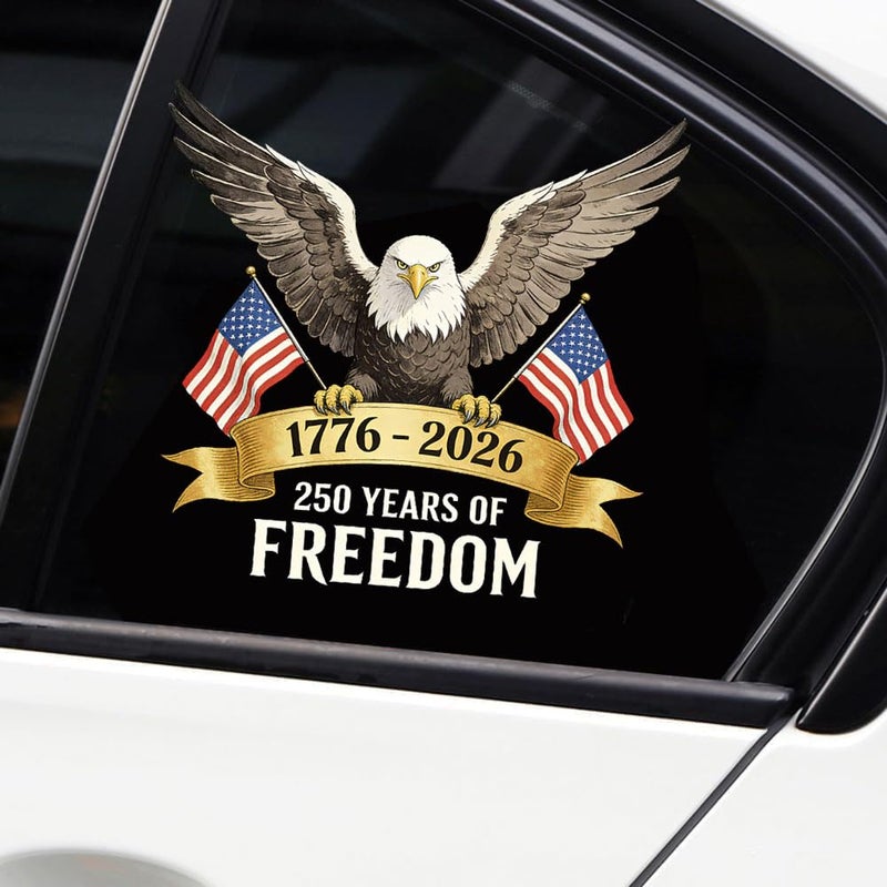 Nouiroy 250 Years America Car Decal,250th Anniversary The Independence of USA Sticker USA Patriotic Vinyl Decal Bumper Sticker for Car Windows (Bald Eagle) - Image 1
