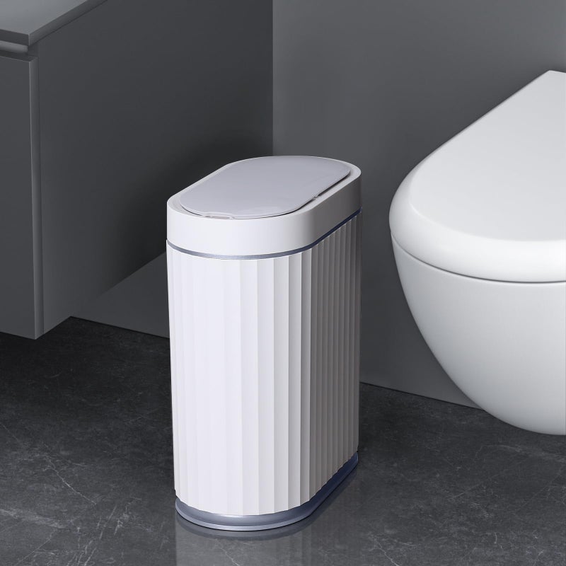 ELPHECO Bathroom Motion Sensor Trash can 2 Gallon Automatic Garbage Can, 9 L Slim Plastic Smart Trash Can with Lid, Commercial Intelligent Trash Bin for Bedroom, Bathroom, Kitchen, Office, Grey - Image 1