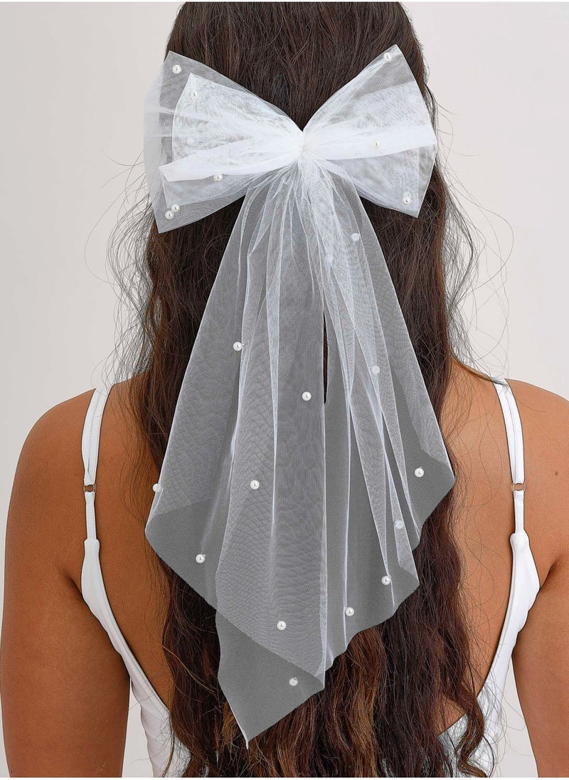 Ginger Ray Bride Pearl Bow Hair Clip - Image 2