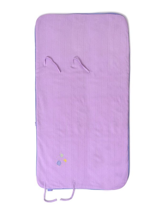 Mi Arcus All-Season Solid 2-in-1 Snuggle Wrap and Ultra-Soft Blanket for New Born Baby Boys Girls 0-6 Months, 62x97 cm - Purple - Image 4