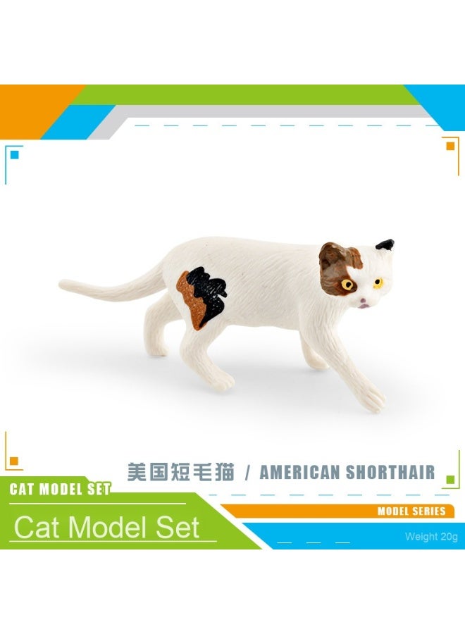 NIBEMINENT Realistic Pet Cat Model - American Shorthair Calico Cat & Black Cat Desktop Figurine