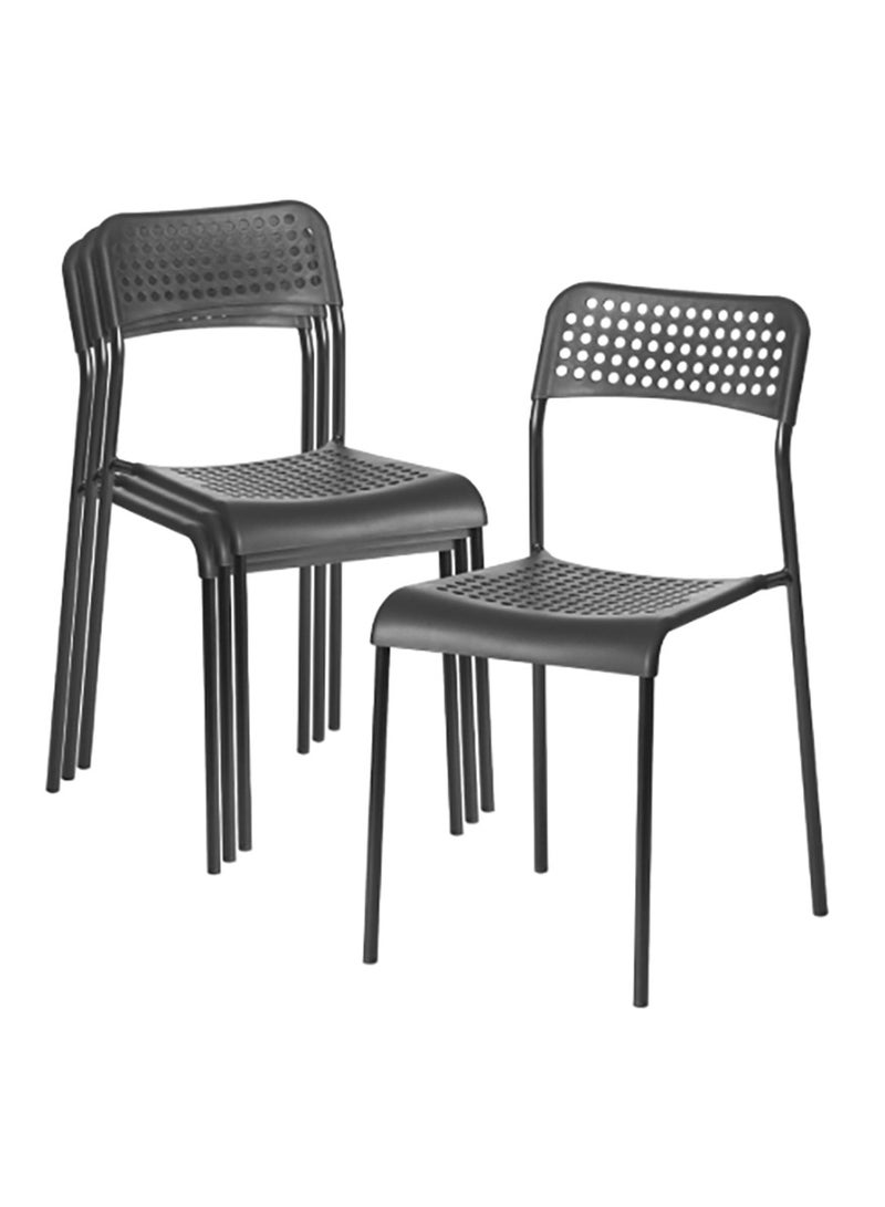 Sharpdo A table with a strong metal base and a wooden surface coated with melamine, featuring an elegant design along with a set of 4 lightweight and durable modern chairs that can support a weight of 120 kg, with steel legs coated with polyester, suitable for living rooms, bedrooms, kitchens, and offices. - Image 3