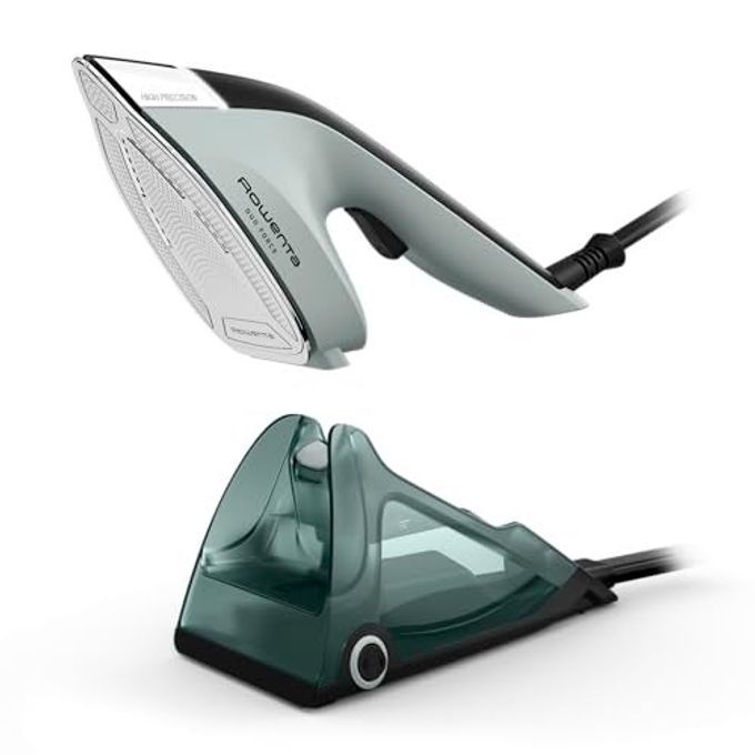 Rowenta 2-In-1 Duo Force Iron And Steamer For Clothes, 1700W Steam Iron, Stainless Steel Soleplate, Ultra-Lightweight, Detachable 13.5-Oz Water Tank, Clothes Steamer, Anti-Drip, Black & Green, Jr4030 - Image 4