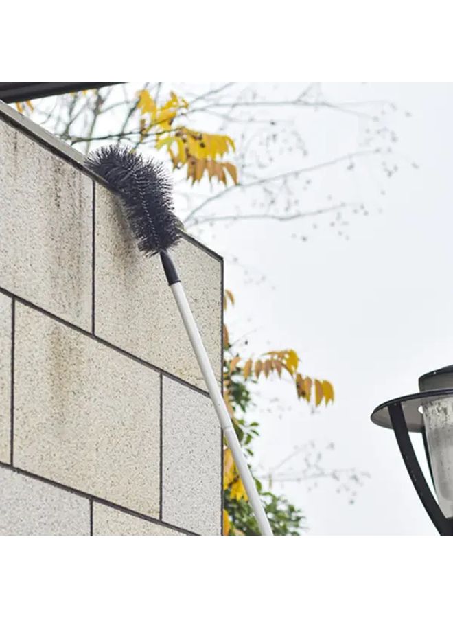 Black Brush Head Extendable Roof Gutter Cleaning Brush 78 141 Inch Aluminum Pole - Image 3