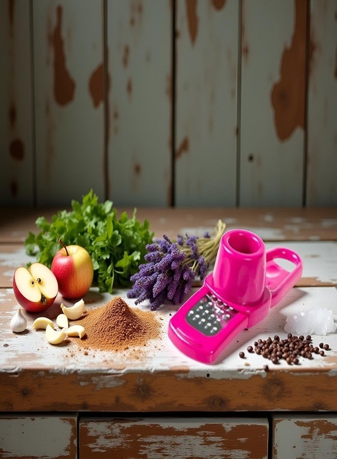 Jowxsx Rose Red Mini Grater Shredder Nutmeg Grinder Garlic Grater, Kitchen Manual Meat Slicer Fruit Vegetable Nuts Chopper Grinder Garlic Presses Garlic Tools - Image 4