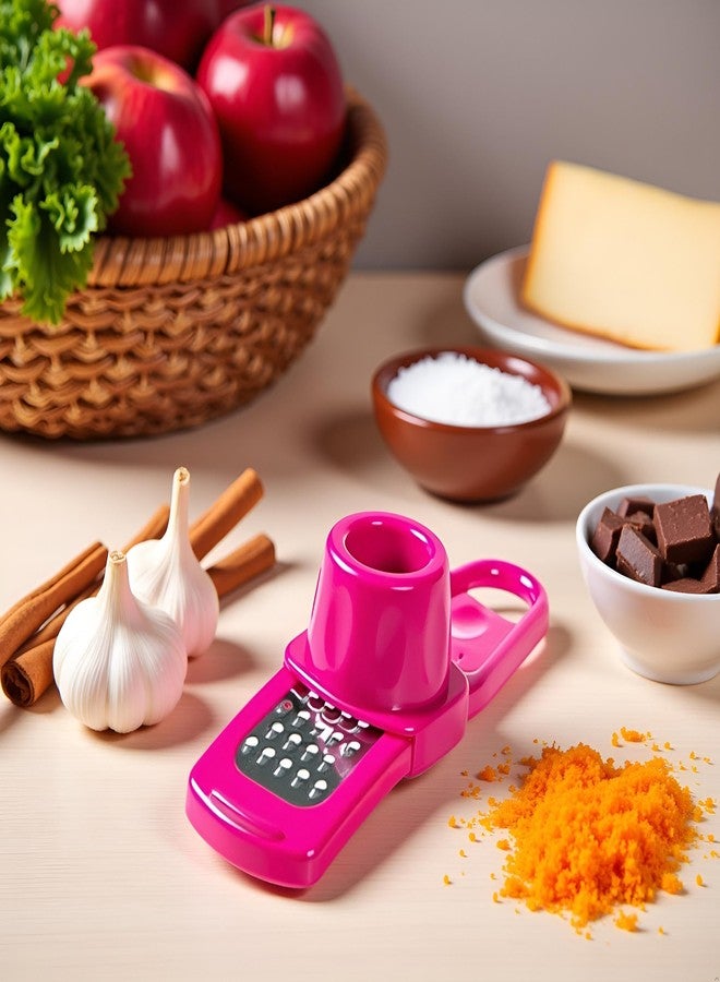 Jowxsx Rose Red Mini Grater Shredder Nutmeg Grinder Garlic Grater, Kitchen Manual Meat Slicer Fruit Vegetable Nuts Chopper Grinder Garlic Presses Garlic Tools - Image 2
