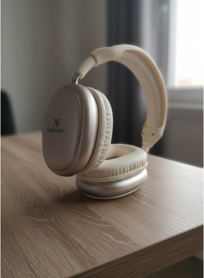 X-SCOOT XS-655 Wireless Bluetooth Headphones, 40mm Deep Bass Drivers, Hands-Free Calls, TF Card & 3.5mm AUX, Extra Soft Cushions, 24H Playtime, USB-C Charging - Image 4
