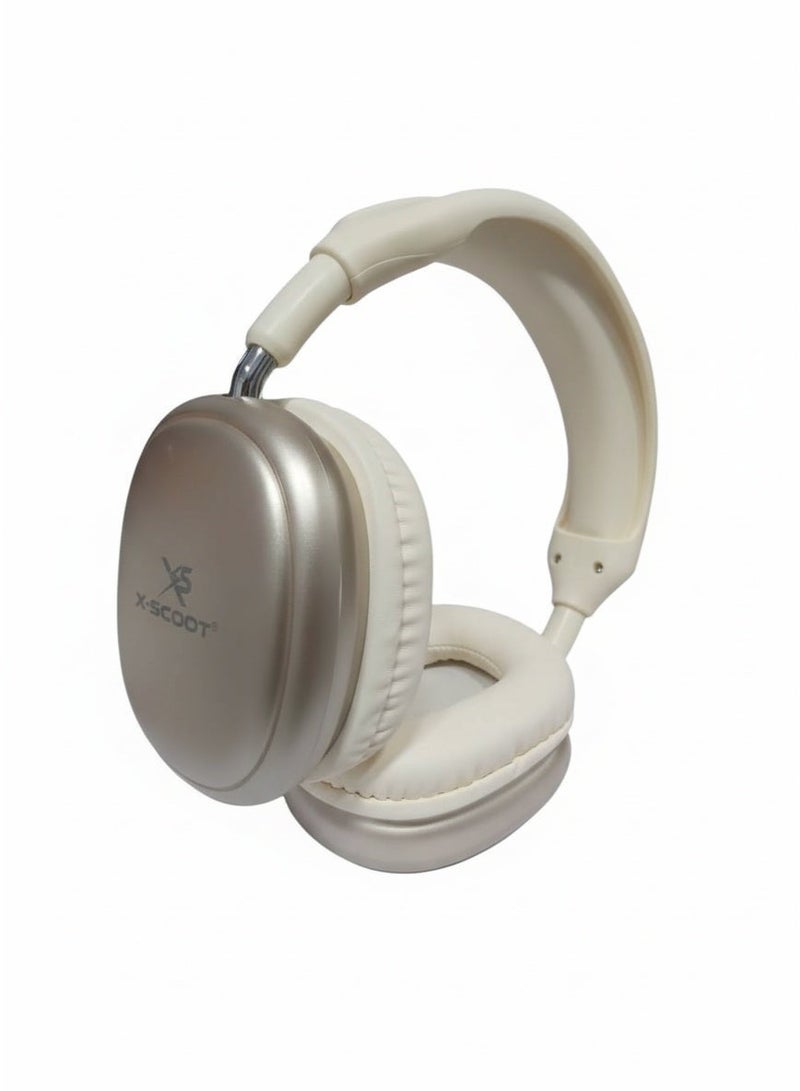 X-SCOOT XS-655 Wireless Bluetooth Headphones, 40mm Deep Bass Drivers, Hands-Free Calls, TF Card & 3.5mm AUX, Extra Soft Cushions, 24H Playtime, USB-C Charging - Image 1