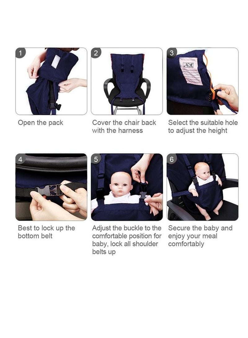 Cool Baby COOLBABY Baby Portable High Chair Travel Strap Seat Suitable For Toddler Feeding With Safe Washable Cloth Strap With Adjustable Shoulder Strap  - Image 4