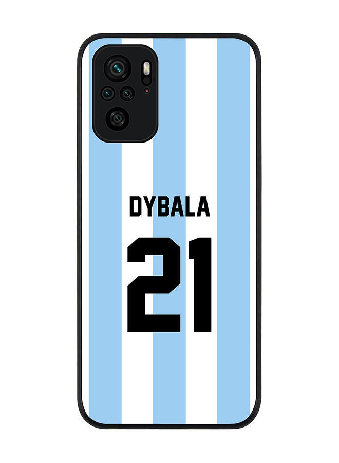 Stylizedd Rugged Black edge case for Redmi Note 10S/Redmi Note 10 4G Slim fit Soft Case Flexible Rubber Edges Anti Drop TPU Gel Thin Cover - Football Team - Argentina Player Name - Dybala - Image 1