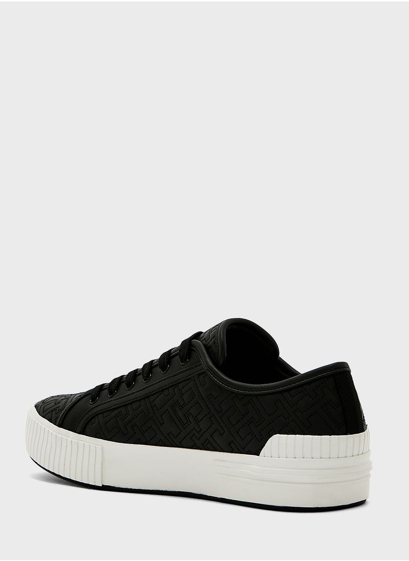 TOMMY HILFIGER - Vulcanized Monogram Low Top Sneakers - Image 1