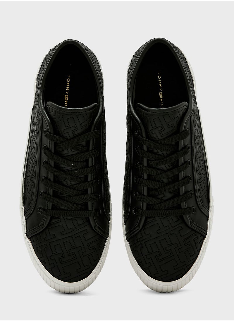 TOMMY HILFIGER - Vulcanized Monogram Low Top Sneakers - Image 1