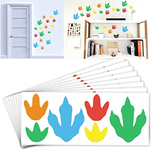 Dinosaur Footprints Wall Decals Dinosaur Tracks Decal for Kids Room Removable Birthday Party Wall Decor Decals 2 Size60 Pcs