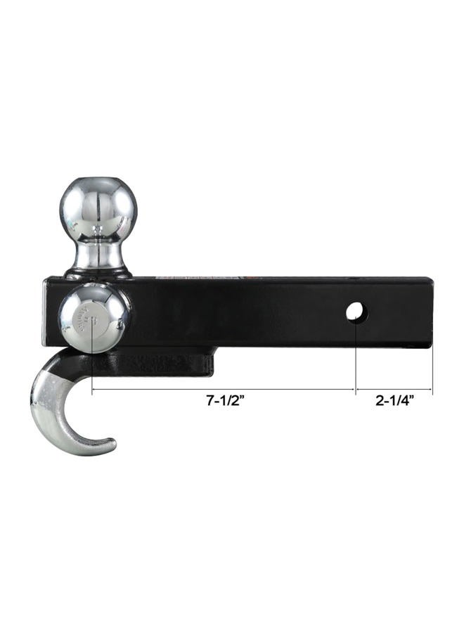 Towever 2" Class III/IV Trailer Hitch Tri Ball Mount with Hook (Hollow Shank, Black&Chrome) - Image 4