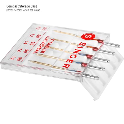 SINGER 04808 Titanium Universal Regular Point Machine Needles Woven Fabric, Sizes 80/11, 90/14, 100/16, 10-Count - Image 3