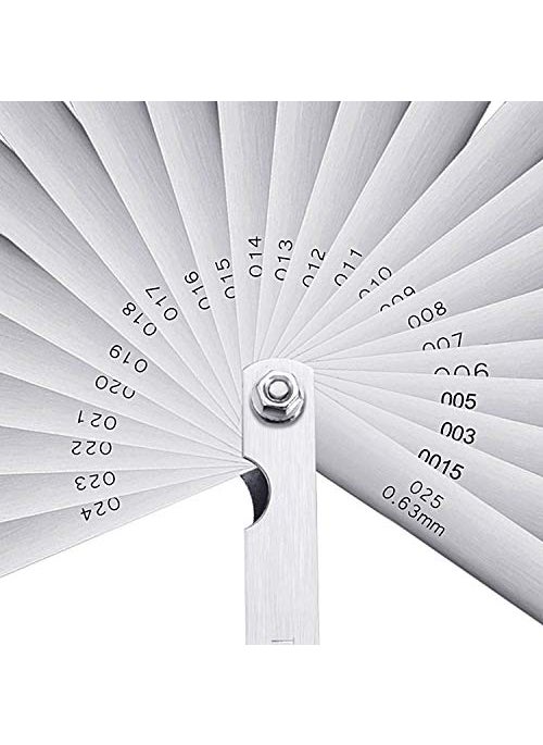 Hotop Stainless Steel Feeler Gauge Dual Marked Metric and Imperial Measuring Tool(0.0015/0.04-0.025/0.635 mm, 26 Blades)  - Image 3