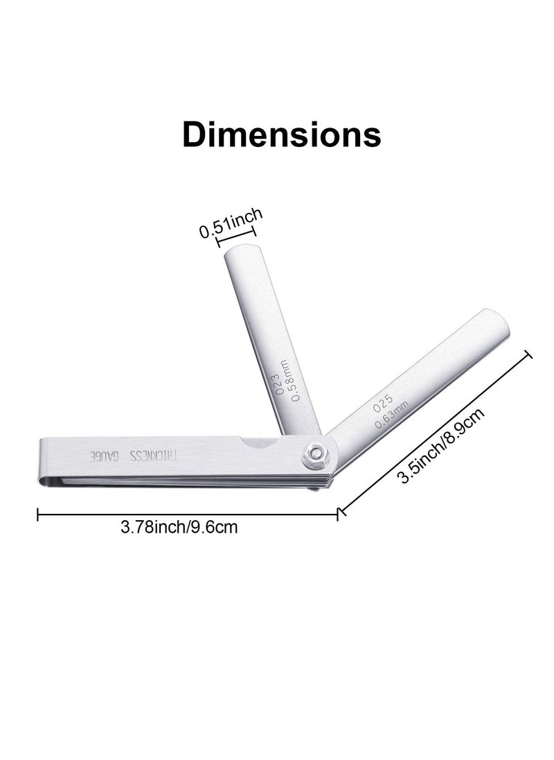 Hotop Stainless Steel Feeler Gauge Dual Marked Metric and Imperial Measuring Tool(0.0015/0.04-0.025/0.635 mm, 26 Blades)  - Image 5
