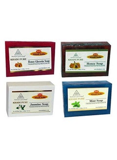 Khadi Pure Honey Glycerine Honey Jasmine & Mint Soap 125 G (Pack Of 4)  - Image 1