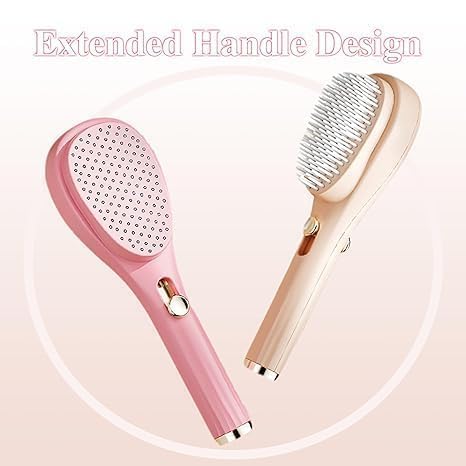 GRILL BUMP فرشاة شعر كبيرة الحجم ذاتية التنظيف 2 في 1 مع مشط قابل للتمديد - Image 3