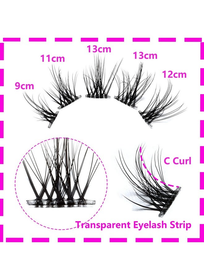 DSLONG - Manga Lashes Natural Look Individual Lash Wispy Silky Anime Eyelashes Cluster Japanese Cosplay False Eyelashes Reusable Look Like Extensions Diy At Home (Golden Branches) - Image 1