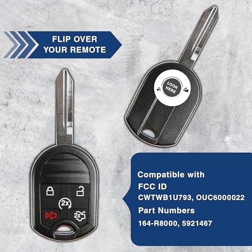 KeylessOption Key Fob Replacement for 2007 2008 2009 2010 2011 2012 2013 2014 2015 2016 2017 Ford Explorer Taurus Lincoln MKX Remote, 5-Button CWTWB1U793, Programming Guide Included - Image 4
