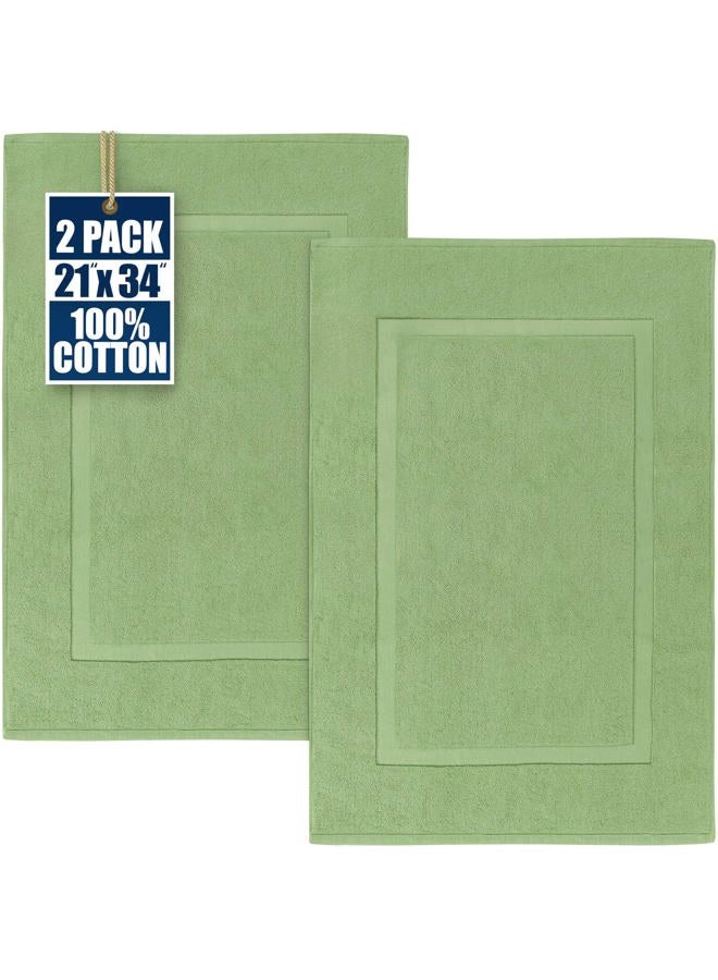Utopia Towels UT0306 Bath Mat 100% Cotton Green Piece 1 - Image 1