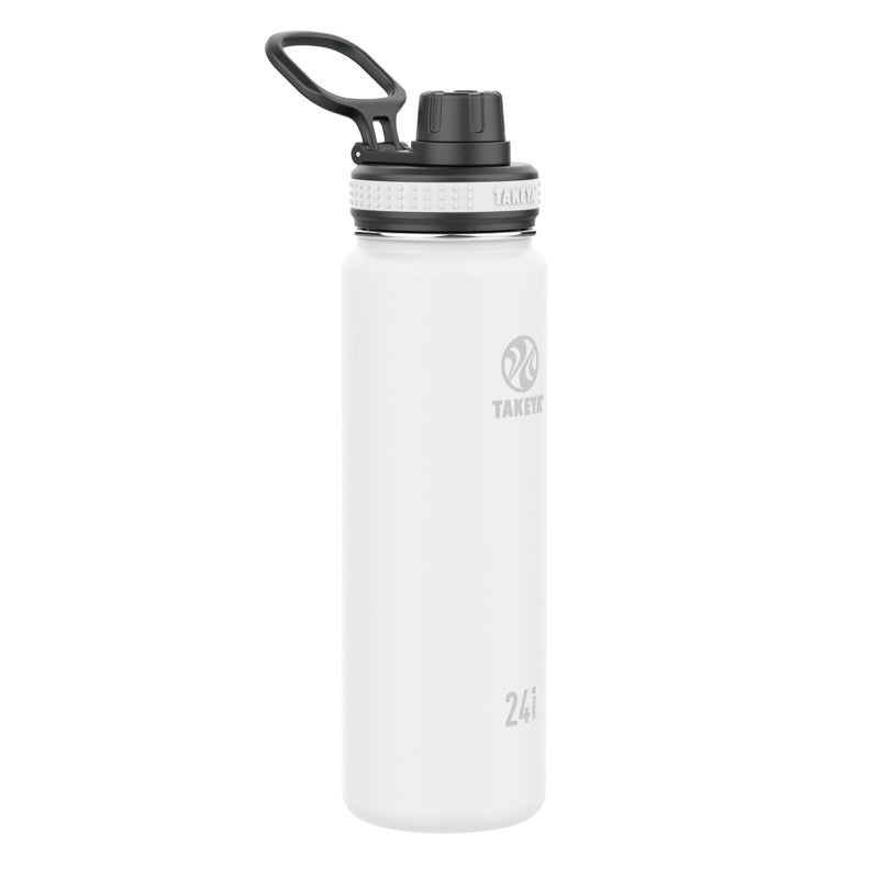 Takeya Originals Vacuum-Insulated Stainless-Steel Water Bottle, 24oz, White - Image 1