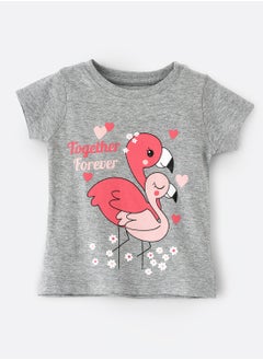 Basic round neck graphic t-shirt