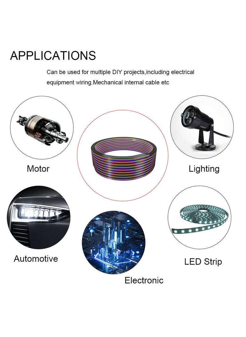 BTF-LIGHTING BTF-LIGHTING 4 Pin 32.8FT/10M 18AWG LED Strip Light Ribbon Wire Extension Cable Connection 4 Core Cord Line for Color Changing Flexible FCOB COB 5050 RGB LED Tape  - Image 2