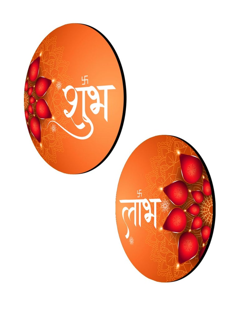 999Store Dipak Art with Round shubh labh for Diwali puja and Out Side Door Hanging subh labh for Door Entrance(SLP022) - Image 3