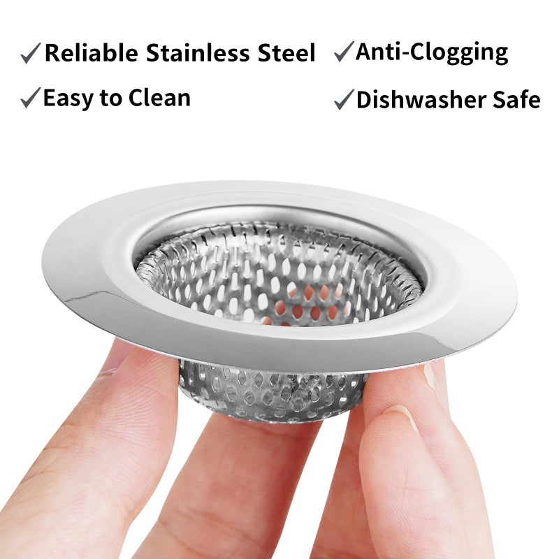 Ohtomber 2PCS Bathtub Drain Strainer - 2.79 inch Bathtub Floor Shower Hair Drain Catcher Cover, Stainless Steel Bathroom Sink Strainer Filter Basket for Bathroom Sink, Wash Basin - Image 3