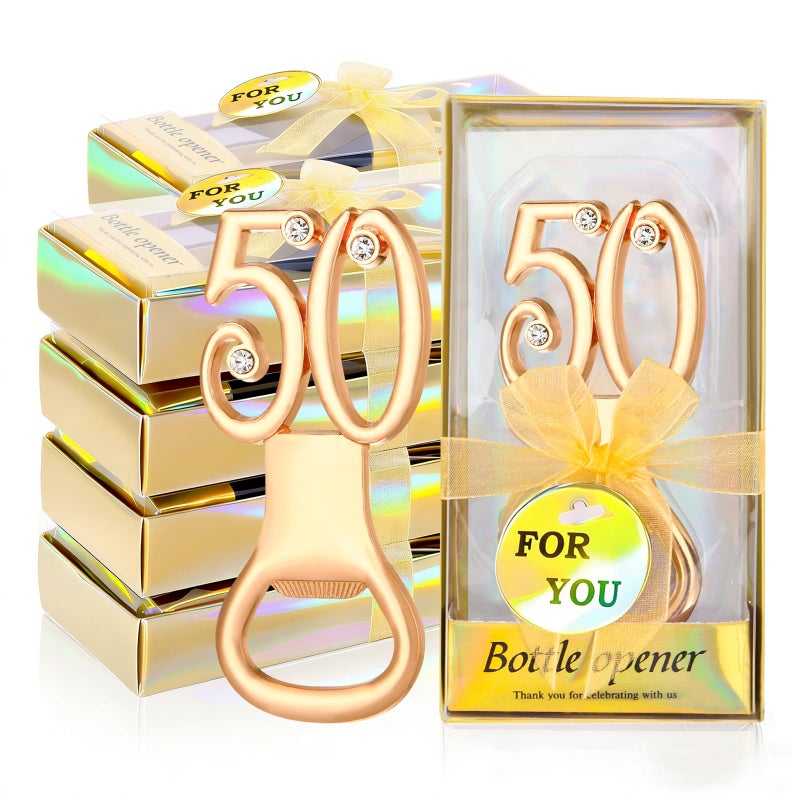 24PCS 50th Birthday Bottle Opener for 50th Birthday Party Favors 50 Wedding Anniversaries Souvenirs Favors Gifts DecorationsSouvenirs for Guests 24 50