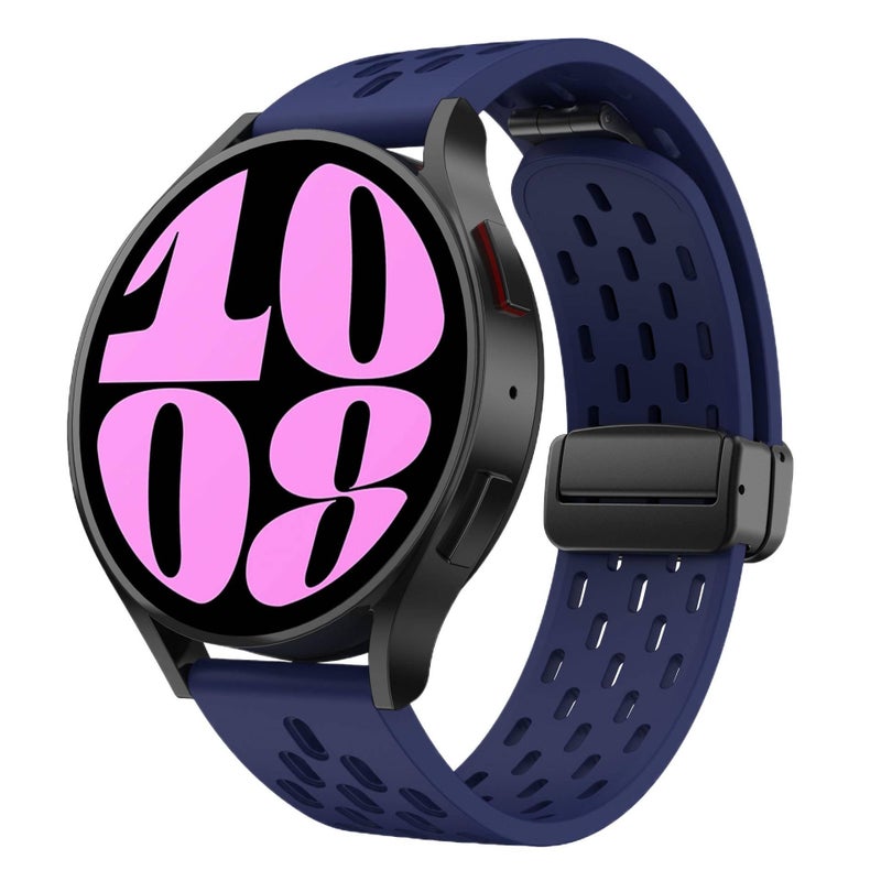 Adjustable Silicone Sport Smartwatch Band Compatible with Samsung Galaxy Watch 6 with Fit Soft Strap and Quick Daily Replacement Blue - Image 1