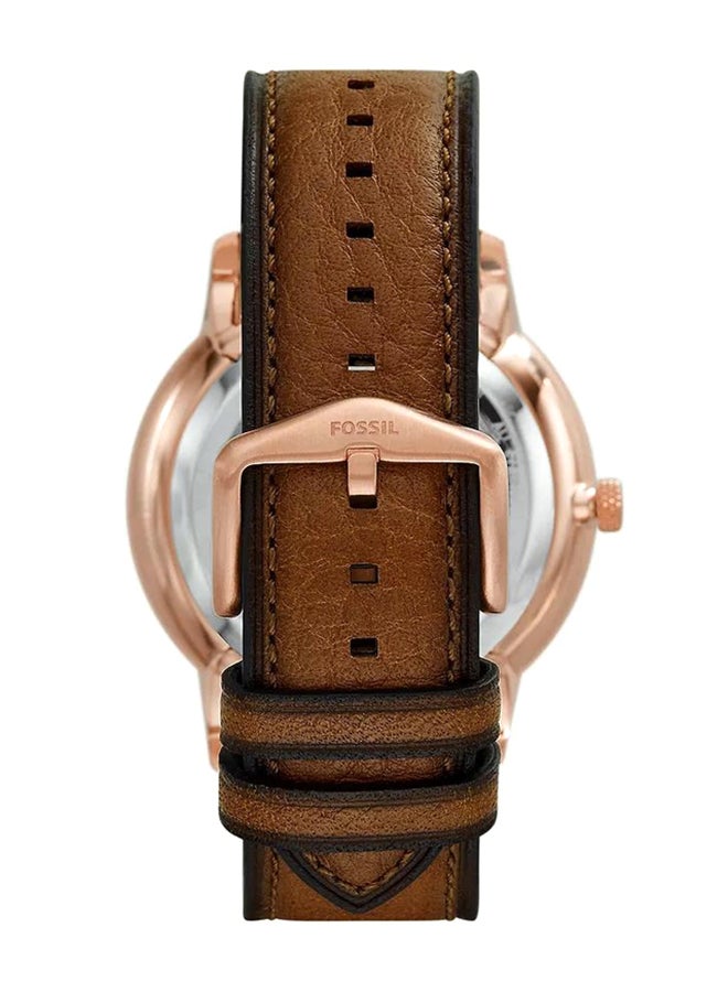 FOSSIL Men Neutra Round Shape Leather Strap Automatic Wrist Watch ME3195 - 44 mm - Brown - Image 4