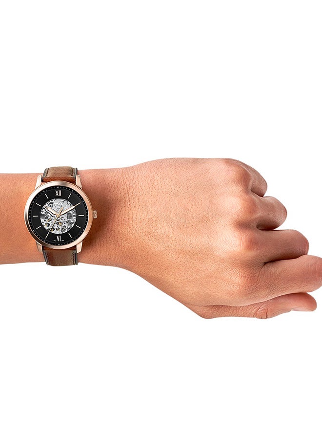 FOSSIL Men Neutra Round Shape Leather Strap Automatic Wrist Watch ME3195 - 44 mm - Brown - Image 5