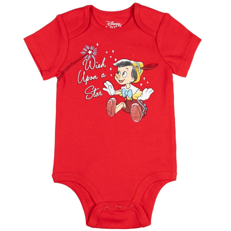 Disney Classics Dumbo Pinocchio Baloo Newborn Baby Boys 5 Pack Bodysuits Multicolor 3-6 Months - Image 5
