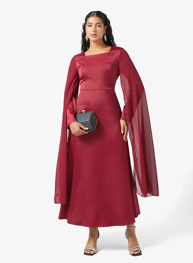 Khizana  Dress With Exaggerated Slit Sleeves for Women | Best Price UAE