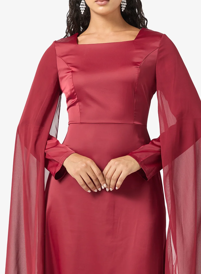 Khizana  Dress With Exaggerated Slit Sleeves for Women | Best Price UAE