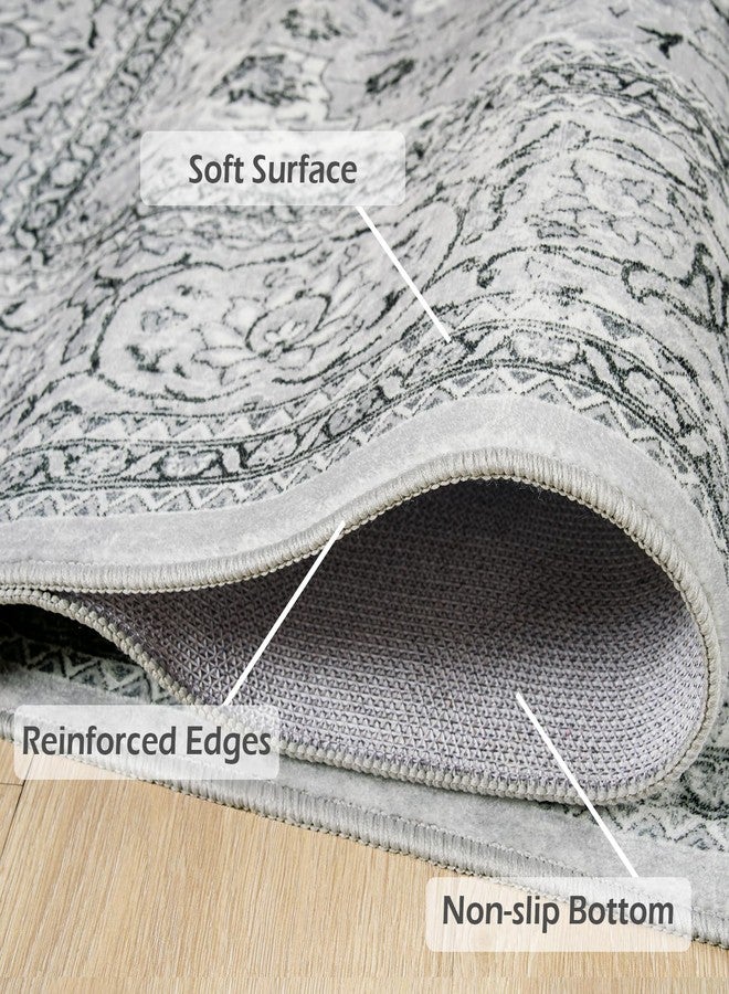 Goideal Washable Rug 4x6, Gray Area Rugs Non Slip, Indoor Low Pile Carpet with Rubber Backing for Living Room Kitchen Bathroom Entryway Office Bedroom - Image 5
